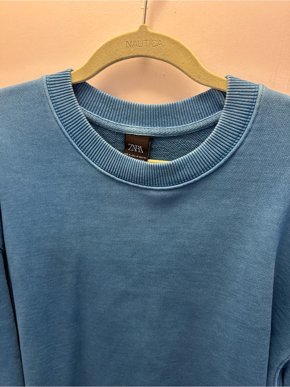 Zara Men's Crewneck Sweater in Sky Blue
